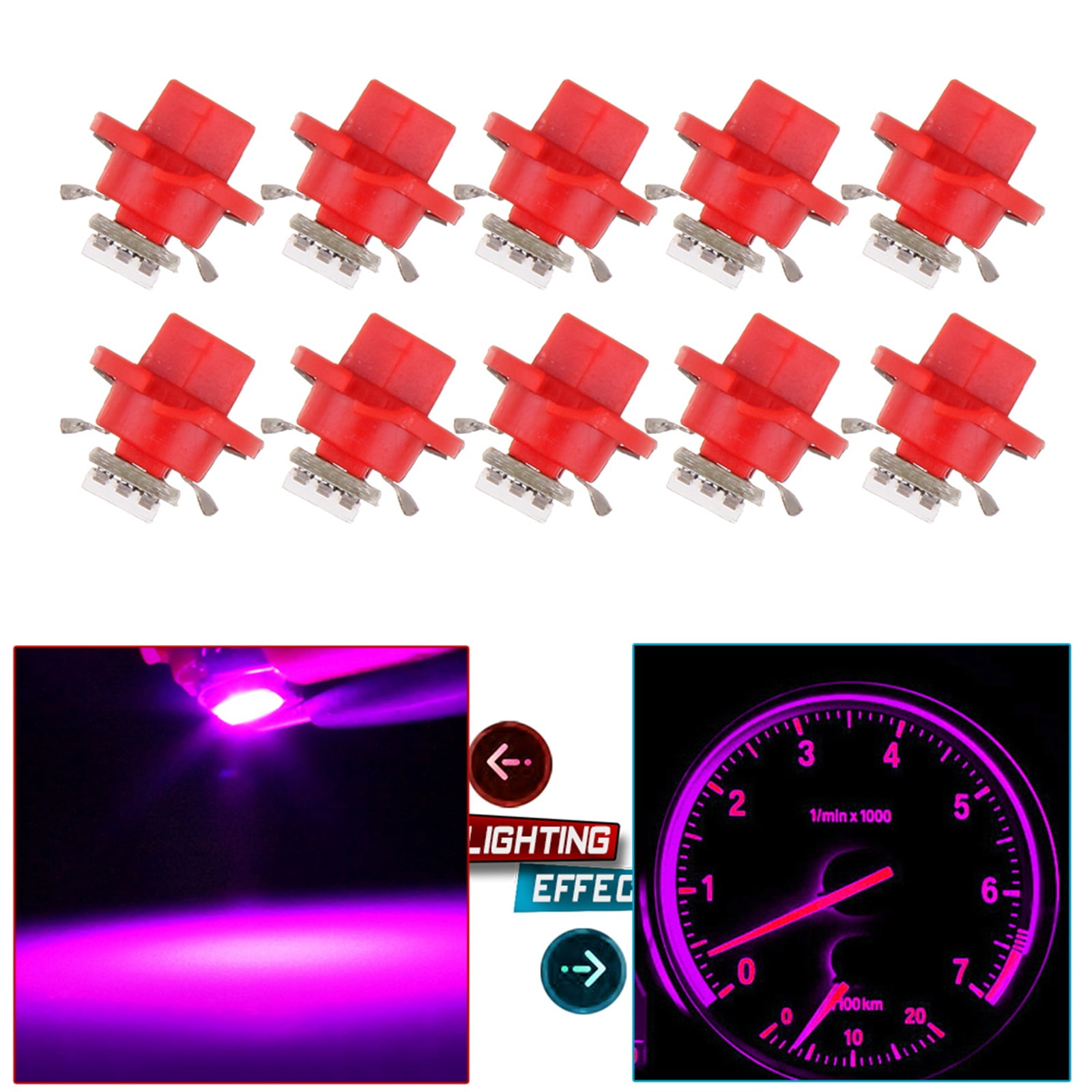 ECCPP 10x Instrument Cluster Dash Panel Lights B8.4D-1-5050-SMD-Pink ...