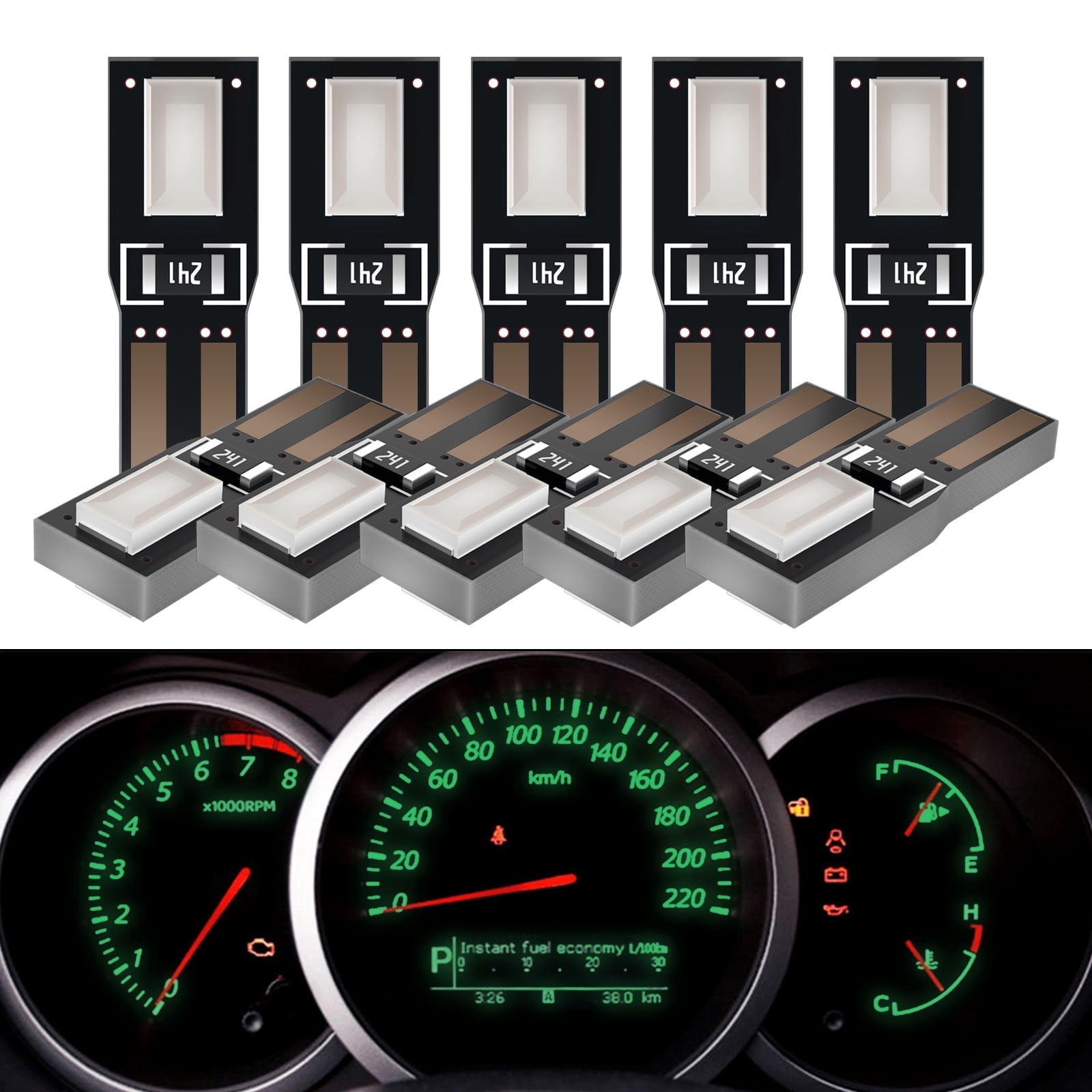 ECCPP 10x Instrument Cluster Dash Panel Lights T5-2-5630-SMD-Green ...