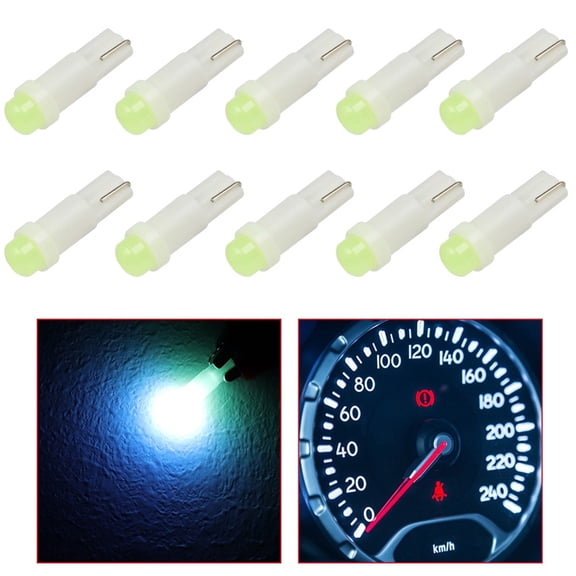 ECCPP 10x Instrument Cluster Dash Panel Lights T5 Ice Blue -12V/24V-20MA-8LM