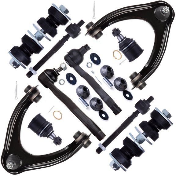 ECCPP - 12PC Upper Control Arm and Ball Joint Lower Ball Joint Tie Rod End Sway Bar End Link Upper Strut Mount Kit - Compatible with 1996-2000 for Honda Civic Suspension Kit