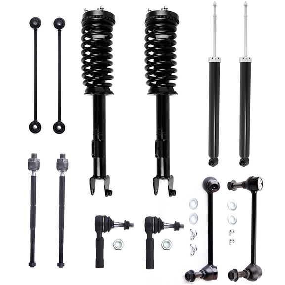 ECCPP 12PCS Complete Struts Assembly shock absorber Stabilizer Bar Link Kit Tie Rod End for Chrysler 300 2005-2010 ,for Dodge Charger 2006-2010 ,for Dodge Magnum 2005-2008 ,