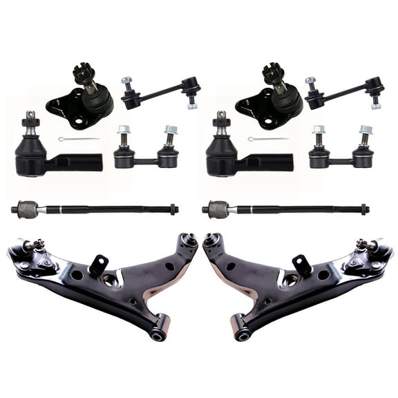 ECCPP 12PCS Front, Rear Suspension Kit for 1998-2002 for Chevy Prizm 1996-1997 for Geo Prizm Lower Control Arm Sway Bar End Link Outer Tie Rod End
