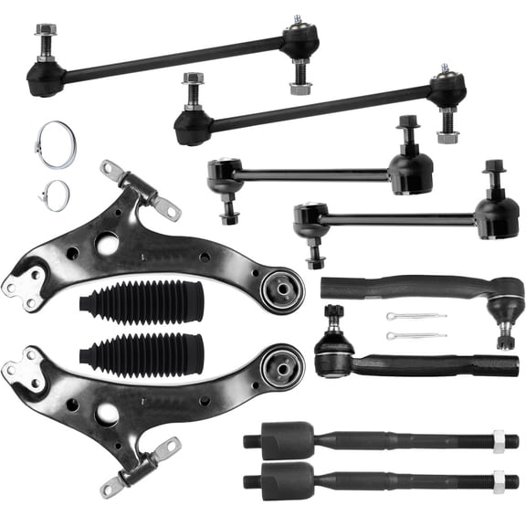 ECCPP 12PCS Front, Rear Suspension Kit for 2004-2006 for Lexus ES330 2004-2006 for Toyota Camry Lower Control Arm Sway Bar End Link Outer Tie Rod End