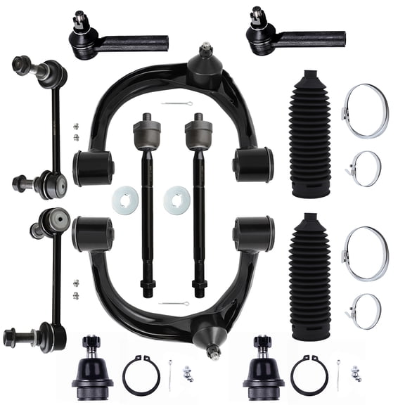 ECCPP 12PCS Front Suspension Kit for 2005-2018 for Toyota Tacoma Upper Control Arm and Ball Joint Sway Bar End Link Outer/Inner Tie Rod End Control Arm and Ball Joint Assembly