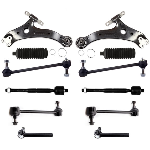 ECCPP 12pcs Lower Control Arm Inner Outer Tie Rod End Sway Bar Link Steering Rack Boot fit for 2004-2006 For Lexus RX330 2007-2009 For Lexus RX350 2004-2007 For Toyota For Highlander