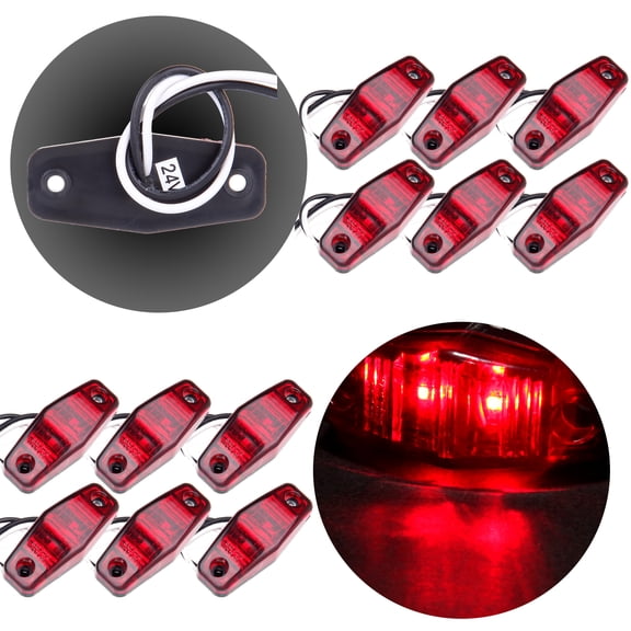 ECCPP 12pcs Red Universal Fender Side Marker Assembly 2.51.06250.6875 - Fender marker
