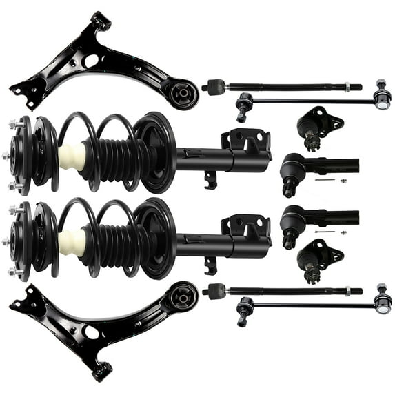 ECCPP 12pcs Suspension Struts Ball Joint,Control Arm,Stabilizer Bar Link,Tie Rod End for 2009-2013 for Toyota Corolla 472598 482598 472597 482597 K90309 K80230 K640360 K640361 ev801193 ES800525