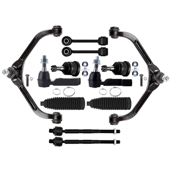 ECCPP 12pcs Upper Control Arm w/Ball Joint Inner Tie Rod End Outer Tie Rod End w/Boot Sway Bar End Link Lower Ball Joint fit 2006-2007 For Jeep Liberty