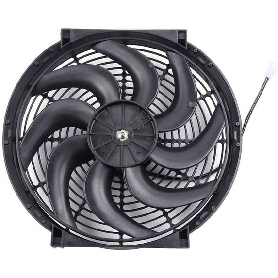 ECCPP 14"inch Universal Slim Push Pull Electric Radiator Cooling Fan Mount Kit Plastic Black 12V