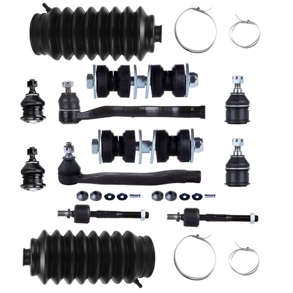 ECCPP - 14PC Upper Lower Ball Joint Tie Rod End Sway Bar End Link Upper Strut Mount Kit Steering Rack Boot - Compatible with 1996-1999 for Isuzu Oasis 1994-1997 for Honda for Accord Suspension Kit