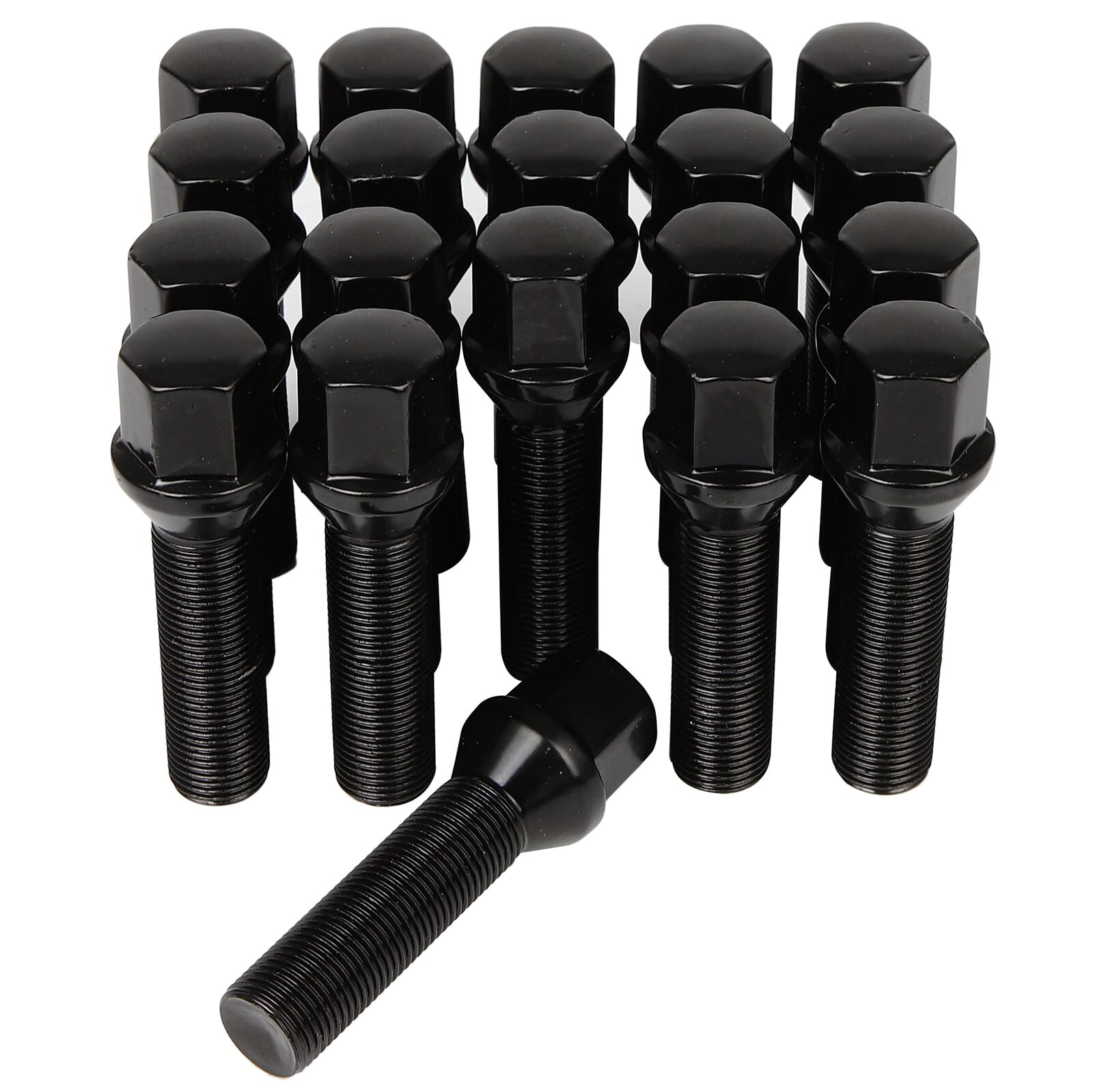 ECCPP 14x1.25 Wheel Lug Bolts 20pcs Wheel lug nuts Black Thread pitch 14x1.25 for 2018-2023 for BMW 530e xDrive 2016-2016 for BMW Alpina B6 Gran Coupe 2018-2018 for BMW 540d xDrive