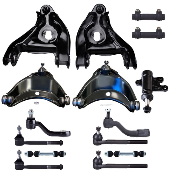 ECCPP 15PCS Front Suspension Kit for 1988-2000 for Chevy C2500 1993-1999 for GMC C1500 Upper/Lower Control Arm Sway Bar End Link Outer Tie Rod End