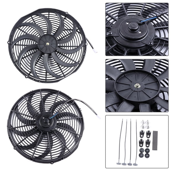 ECCPP 16Inch Push Pull Electric Radiator Cooling Fan Assembly Kit Mounting Set Replacement fit for 1997-2018 Ford F-350 F-450 F-550 Super Duty