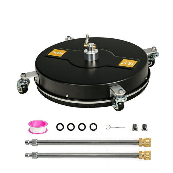 ECCPP 18.5 Inch Pressure Washer Surface Cleaner with 4 Wheels Stainless Steel for Household Cleaning 1/4" Quick Connector