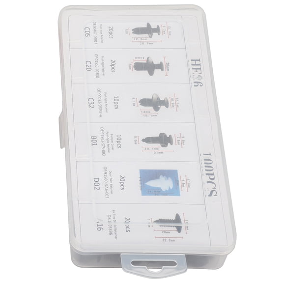 ECCPP 1Pc Auto Car Nylon Trim Panel Shield Cover Retainer Fastener Push Clips Black/White/Green 6Sizes