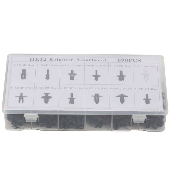 ECCPP 1Pc Auto Car Nylon Trim Panel Shield Cover Retainer Fastener Push Clips Black/White