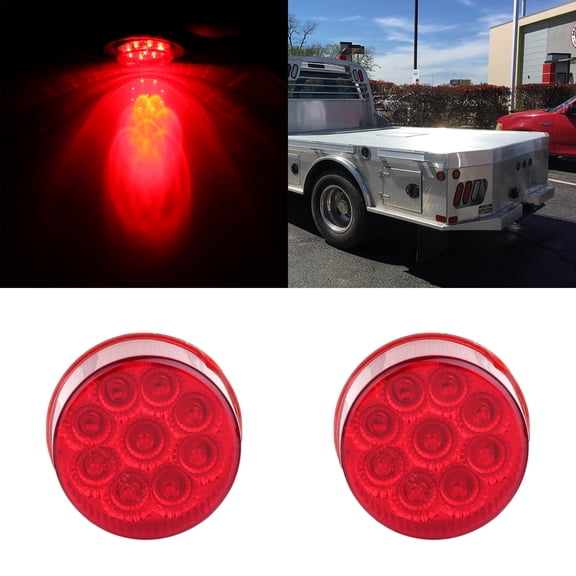 ECCPP 2" 9 Led LED Clearance Side Marker Light For Freightliner Argosy 2000 2002 2004 For Freightliner Century Class 1997 1999 2001 2003 2006 2008 For Freightliner Coronado(Red Len Red Light Total 2)
