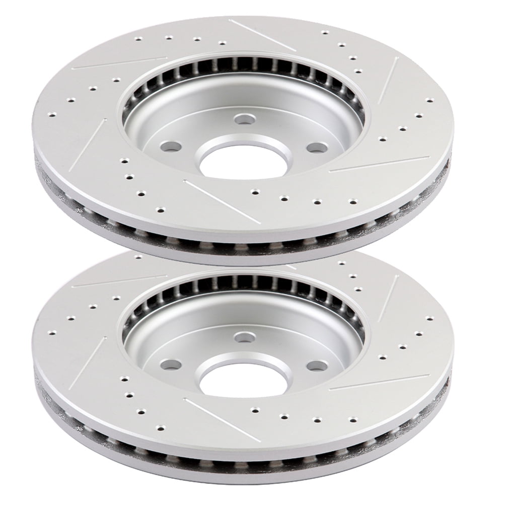 ECCPP 2 Front 276 mm Brake Rotors Drilled & Slotted Fits 2012 2013 2014
