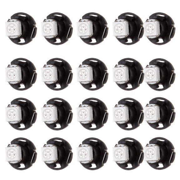 ECCPP 20Pcs Red 12mm T5 4.7 Neo Wedge LED Bulbs Instrument Panel Gauge Cluster Indicator A/C Lights