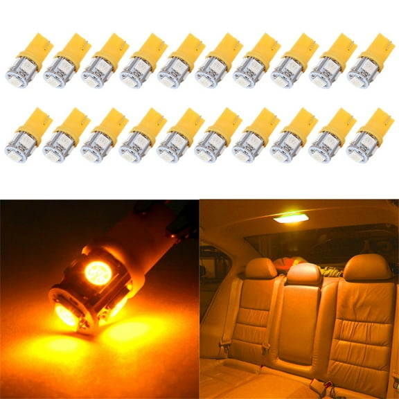 ECCPP 20x Instrument Cluster Dash Panel Lights T10 5-5050-SMD-Yellow