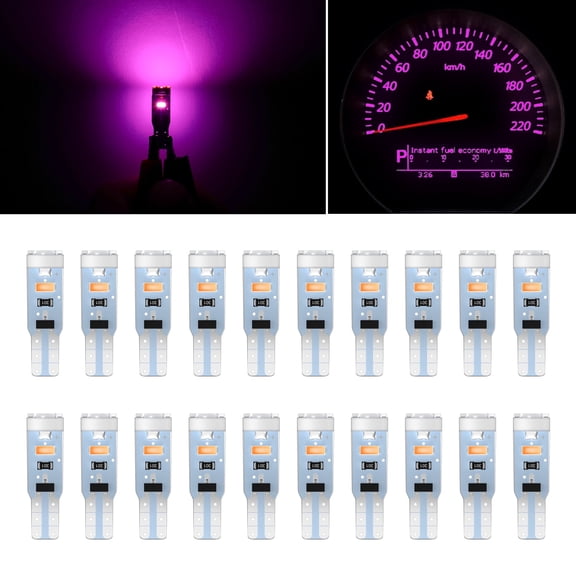ECCPP 20x Instrument Cluster Dash Panel Lights T5-5-3014-SMD-Pink