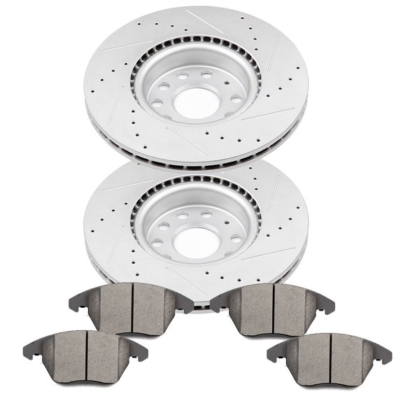 ECCPP 2pcs Front Brake Rotors and 4pcs Ceramic Brake Pads Set for Audi A3,A3 Quattro,TT,TT Quattro,for VW for Beetle,CC,for Eos,for Golf,for GTI,for Jetta,for Passat