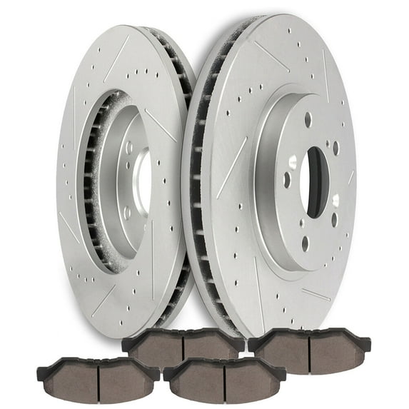 ECCPP 2pcs Front Brake Rotors and 4pcs Ceramic Brake Pads Set for 2003-2008 for Honda Pilot