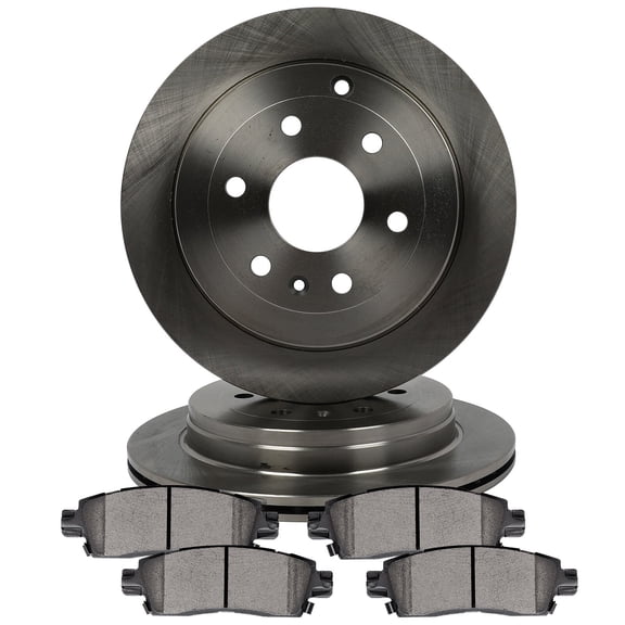 ECCPP 2pcs Rear Brake Rotors and 4pcs Rear Ceramic Brake Pads fit For Buick Enclave For Chevrolet Traverse For GMC Acadia For GMC Acadia Limited For Saturn Outlook 2007-2017