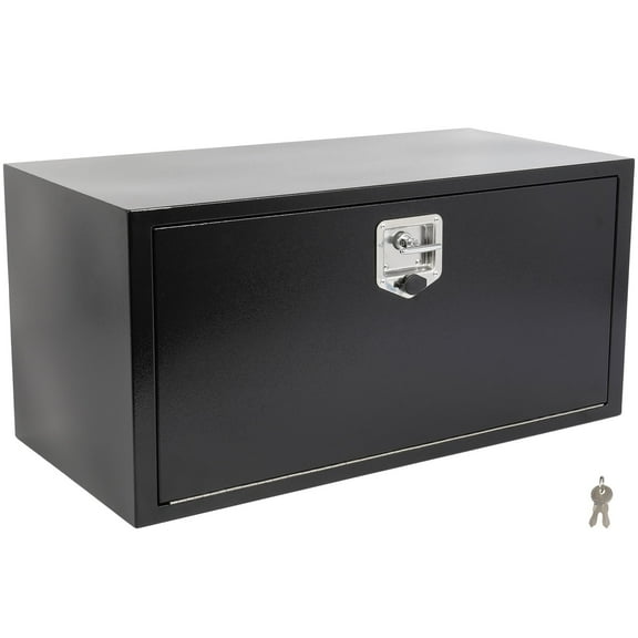 ECCPP 36inch Black RV Storage Organizer Trailer Storage ToolBox W/Lock & Keys, Heavy Duty Iron Truck Bed Tool Box, Underbody Flatbox Truck Car Outdoor Trailer Pickup