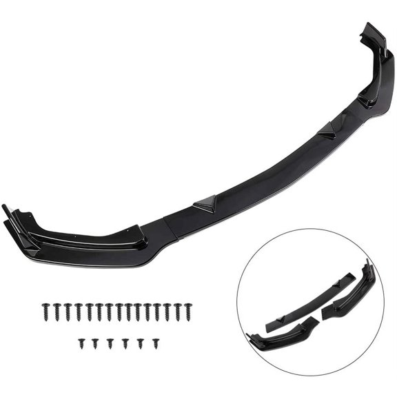 ECCPP 3pcs Front Bumper Lip Splitter fit for compatible with 2014-2017 for Infiniti Q50 Glossy Black Trim Protection Splitter Spoiler
