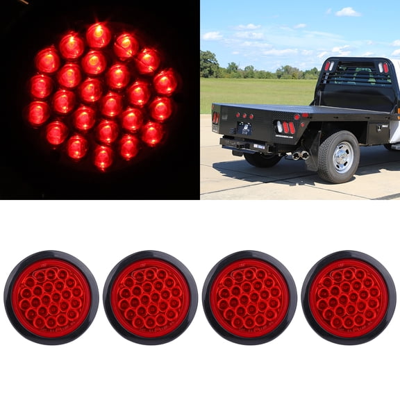 ECCPP 4" Led Marker Lights Red Lights Color Fits For Freightliner Argosy For Freightliner Century Class/Columbia For Freightliner Coronado