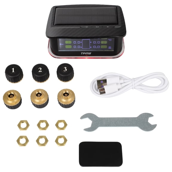 ECCPP 433MHZ RV Tire Pressure Sensor Universal Black RV Tire Sensor 6PCS (0-198PSI)Fits for Trailer Motorhome, Pickup, Truck