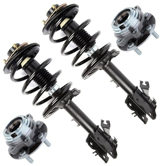 ECCPP 4PCS Front Complete Strut Spring Assembly Front wheel hub bearing for 2003-2007 for Nissan Murano