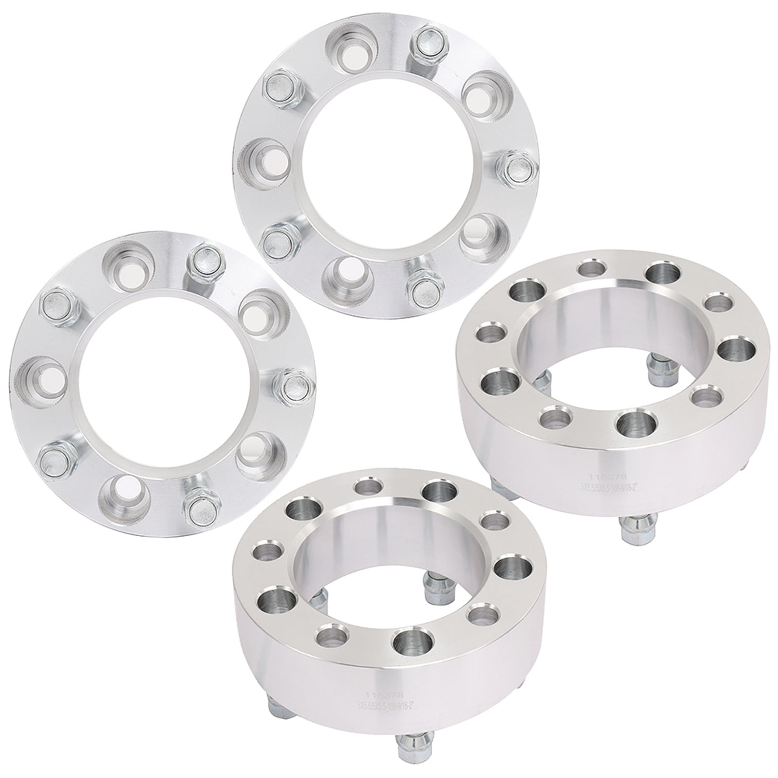 4-Piece 2-Inch Wheel Spacers – 5x5.5 Bolt Pattern With 1/2x20 Studs – Fits Ram 1500 2WD/4WD