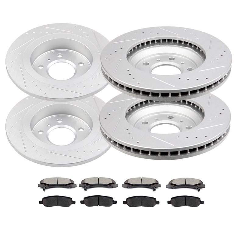 ECCPP 4X Brake Discs Rotors 8X Ceramic Pads For Buick Lucerne 06