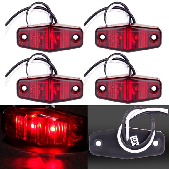 ECCPP 4pcs Red Universal Fender Side Marker Assembly 2.51.06250.6875 - Fender marker