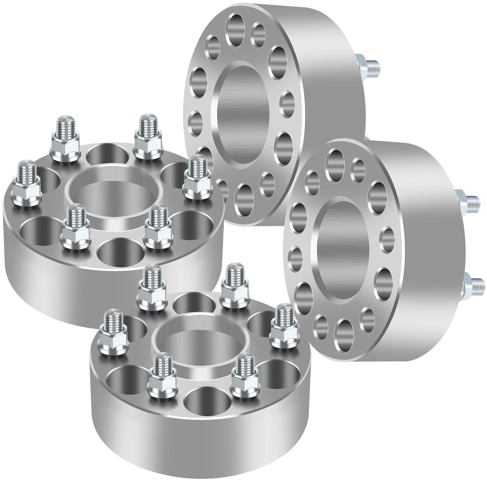 ECCPP 4x 6 lug Wheel Spacers 6x4.5 to 6x4.5 12x1.25 66.1mm 2" silver fit for 2005-2018 for Armada 2000-2015 for Xterra