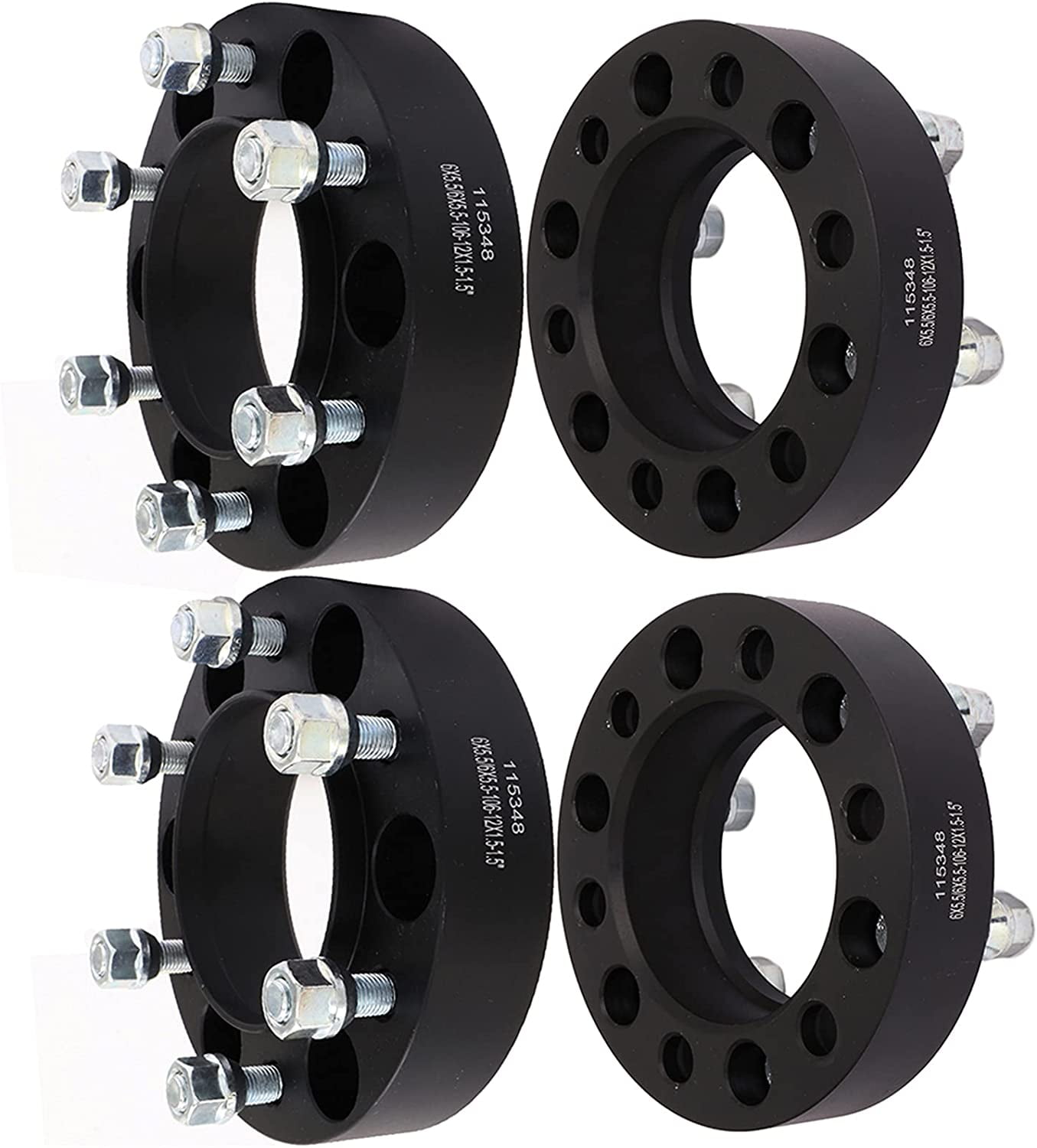 ECCPP 1.5 Inch Wheel Spacers - 6x5.5 To 6x5.5 Hub Centric Adapters For Chevy Silverado, GMC Savana, Tahoe, Suburban (Set Of 4)