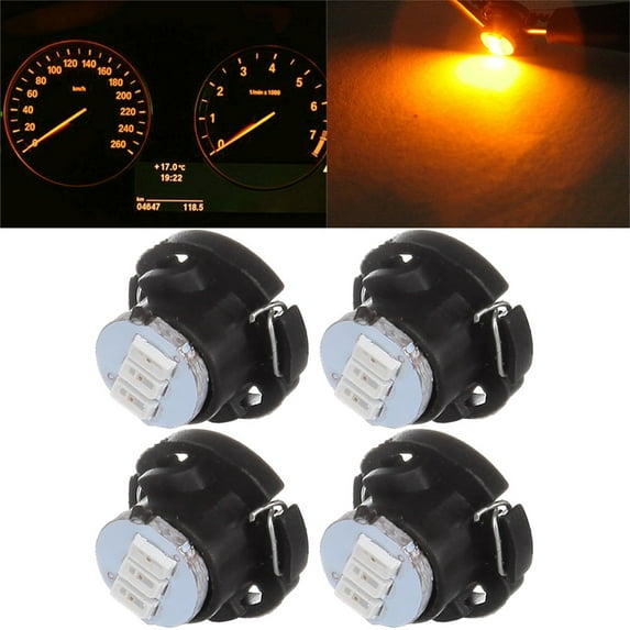 ECCPP 4x Instrument Cluster Dash Panel Lights T4-3-3014-SMD-Yellow T5 ...