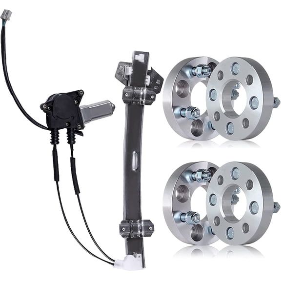 ECCPP 4x100 Wheel Spacer Adapters Spacers+Front Left Power Window Regulators,4x100 to 4x100 4 Lug Fit for Honda for Accord for Chevy Aveo Cobalt with 12x1.5 Studs