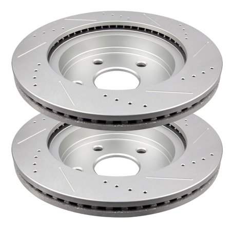 ECCPP 5-Lugs Vented Silver Brake Rotors 2pcs 2007-2009 for Chrysler Aspen 2004-2009 for Dodge Durango 2002-2010 for Dodge Ram 1500 2011-2018 for Ram 1500 53005