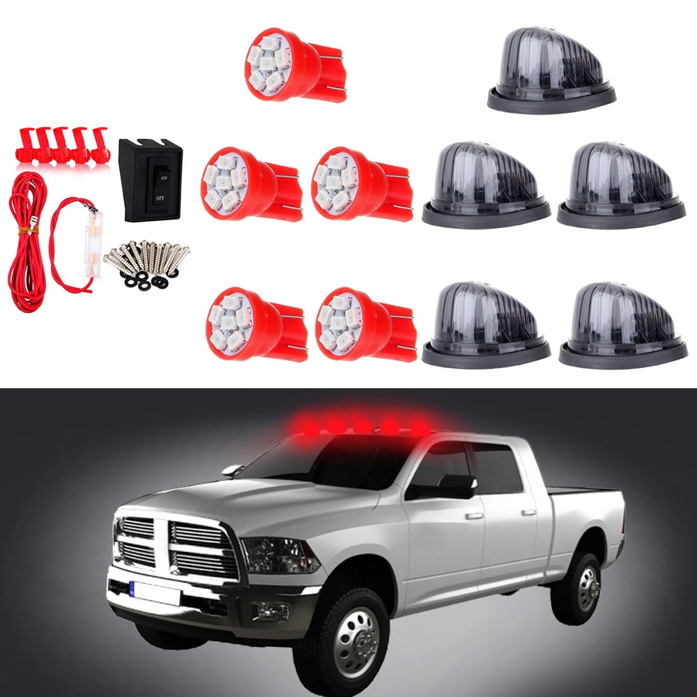 CCIYU 5-Pack Rubber Base Round Cab Marker Lights – Clearance Lights For Chevy GMC Trucks – 12V, Waterproof