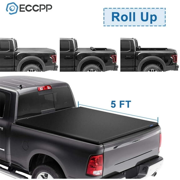 ECCPP 5FT Truck Bed Cover Kit Roll Up Tonneau Cover For Toyota Tacoma 2016-2019 - Only Fits 5FT Ttuck Bed