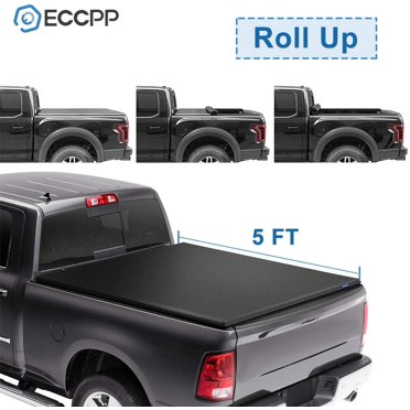 ECCPP Soft Tri-Fold Tonneau Cover For 2016-2021 Toyota Tacoma 5ft Bed – Textured Black Vinyl