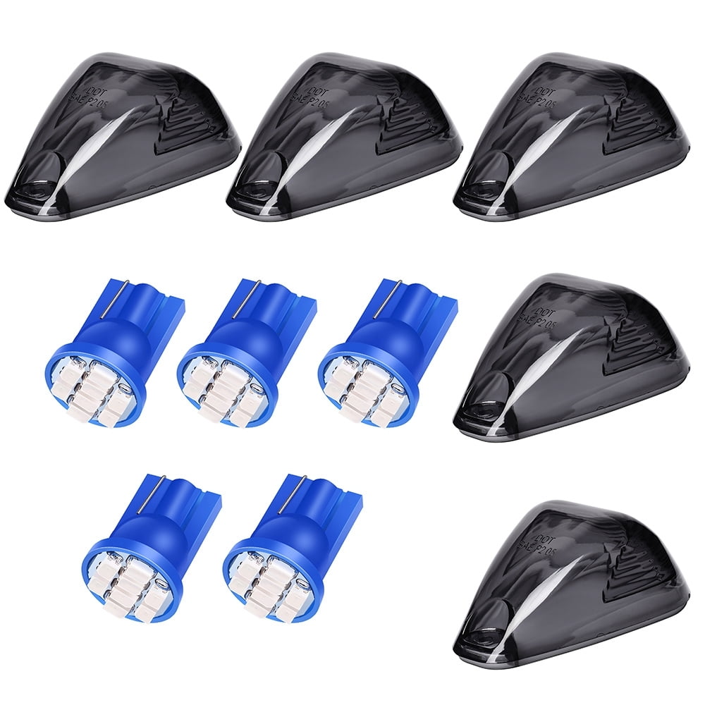 ECCPP 5x Smoke Cab Marker Roof Running Lamps+5x Blue T10 8SMD LED ...