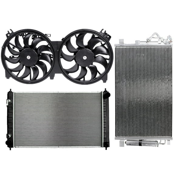 ECCPP 620-453 Cooling Fan*1 + 2988 Radiator*1 + 4128 Condenser*1 Replacement for 2011-2018 for Nissan for Altima