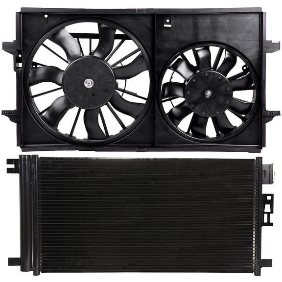 ECCPP 620-610 Cooling Fan 3279 Condenser Replacement for 2004-2012 for Chevrolet for Malibu 2005-2010 for Pontiac for G6 2007-2009 for Saturn for Aura