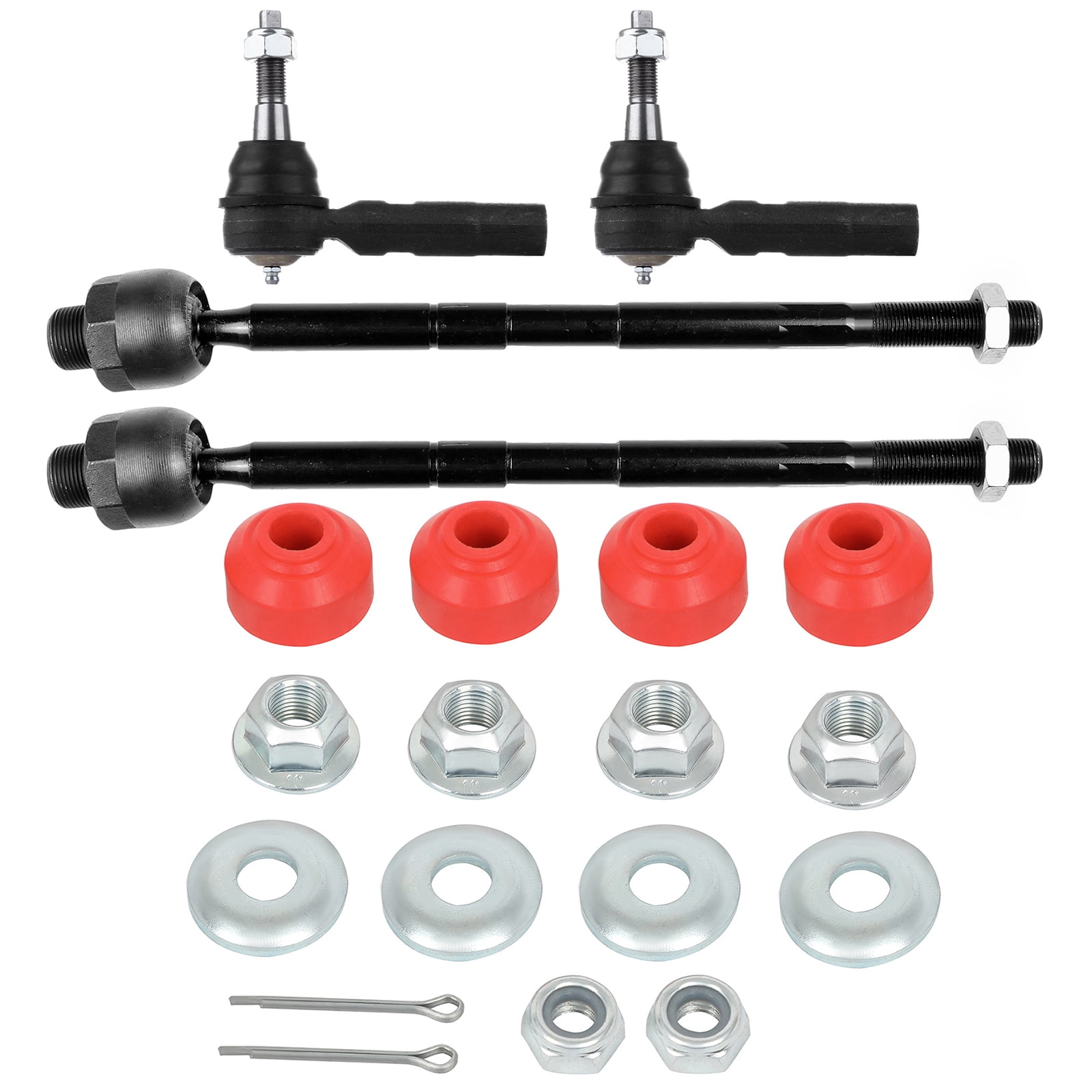 Tie Rods Inner And Outer Complete Kit Front Suspension Kit For Dodge Caliber & Jeep Compass/Patriot - 6pc Tie Rods & Sway Bar Link Set Jeep Compass Suspension