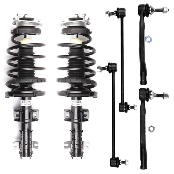 ECCPP 6PCS Front Complete Struts Assembly Stabilizer Bar Link Tie Rod End for 2001-2009 for Volvo S60 2000-2006 for Volvo S80 2001-2007 for Volvo V70