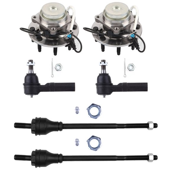 ECCPP - 6PCS Front Inner Outer Tie Rod Wheel Hub Fit 2003-2017 For Chevy Express 2500 2003-2017 For Chevy Express 3500 2003-2017 For GMC Savana 2500 2003-2017 For GMC Savana 3500 Suspension Kit